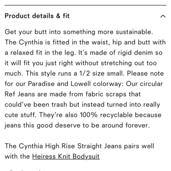 REFORMATION Cynthia High Rise Straight Jean Shasta Destroyed Size 23 - Picture 14 of 14